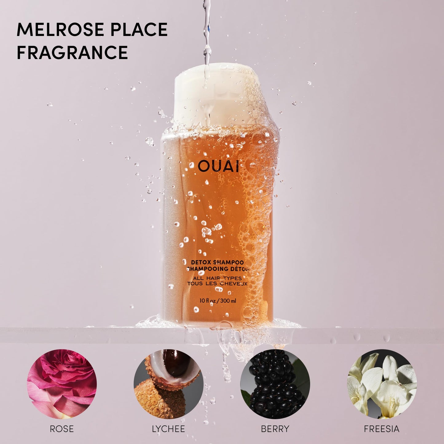 OUAI Detox Shampoo - Clarifying Shampoo for Build Up, Dirt, Oil, Product and Hard Water - Apple Cider Vinegar & Keratin for Clean, Refreshed Hair - Sulfate-Free Hair Care (10 oz)