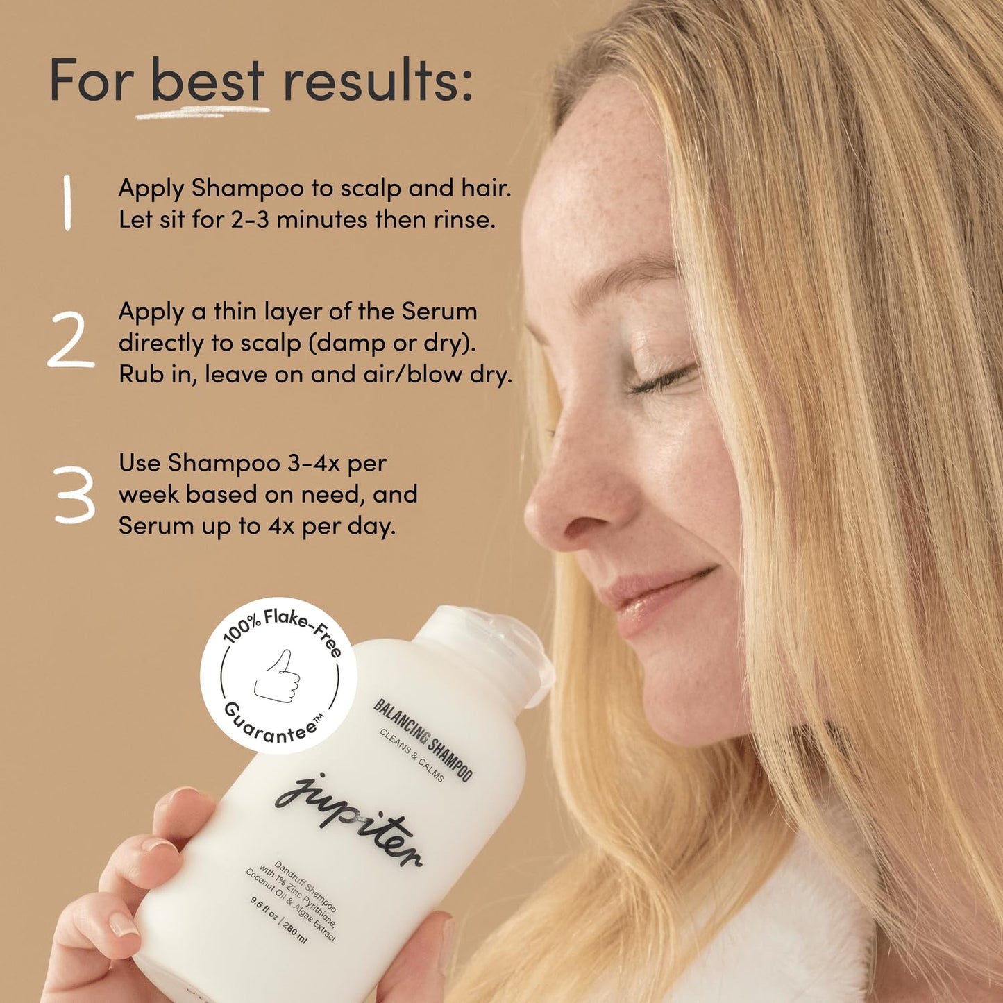 Jupiter Anti-Dandruff Scalp Serum, Leave-On Restoring Serum, for Dry, Itchy, & Oily Scalp, Aloe Vera, & Niacinamide, Color-Safe, Vegan, Cruelty-Free, Paraben, Phthalate, & Sulfate-Free, 3.4 fl oz