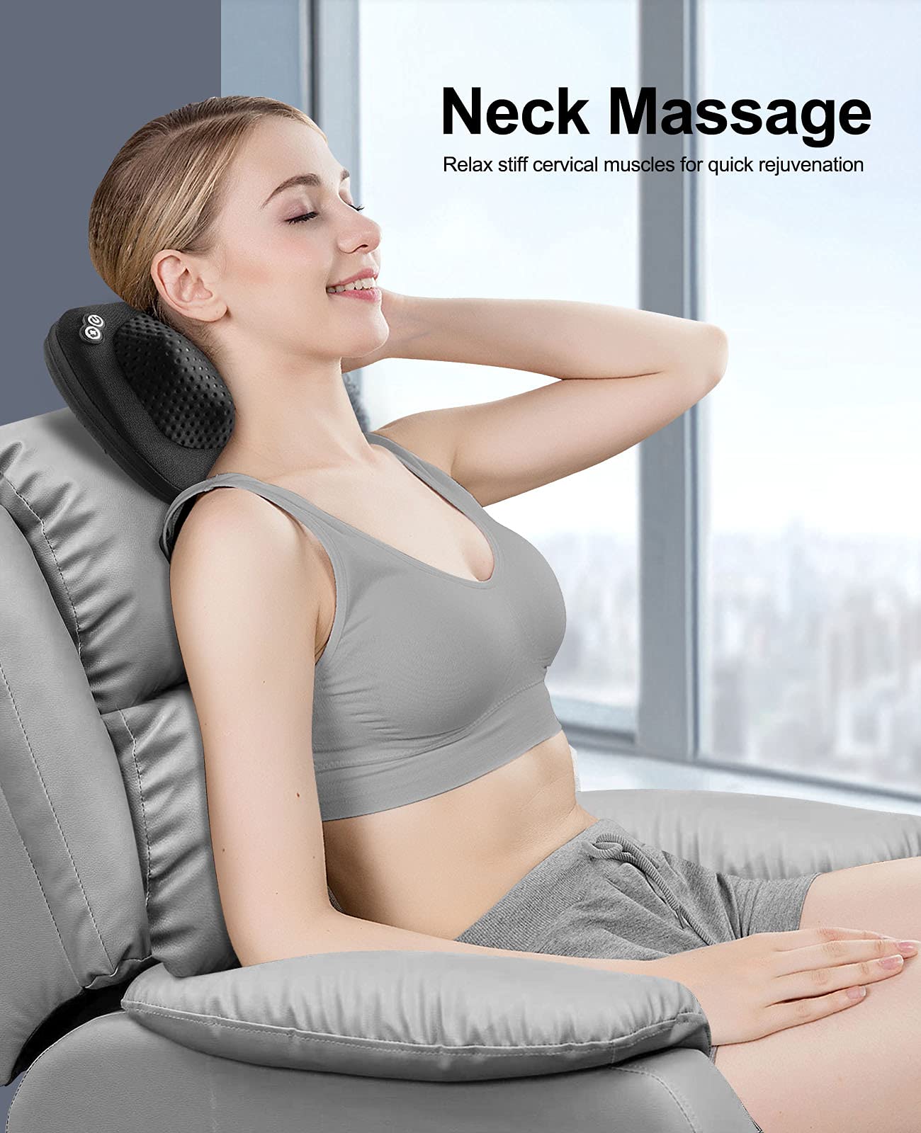VIKTOR JURGEN Shiatsu Back Massager with Heat – Deep Tissue Massage for Neck, Shoulder, Leg, Upper & Lower Back Pain Relief, Electric Kneading 3D Massage Pillow Gifts for Men Women Dad, Mom, Christmas