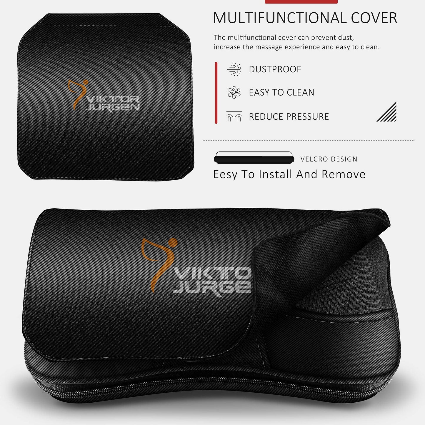VIKTOR JURGEN Shiatsu Back Massager with Heat – Deep Tissue Massage for Neck, Shoulder, Leg, Upper & Lower Back Pain Relief, Electric Kneading 3D Massage Pillow Gifts for Men Women Dad, Mom, Christmas