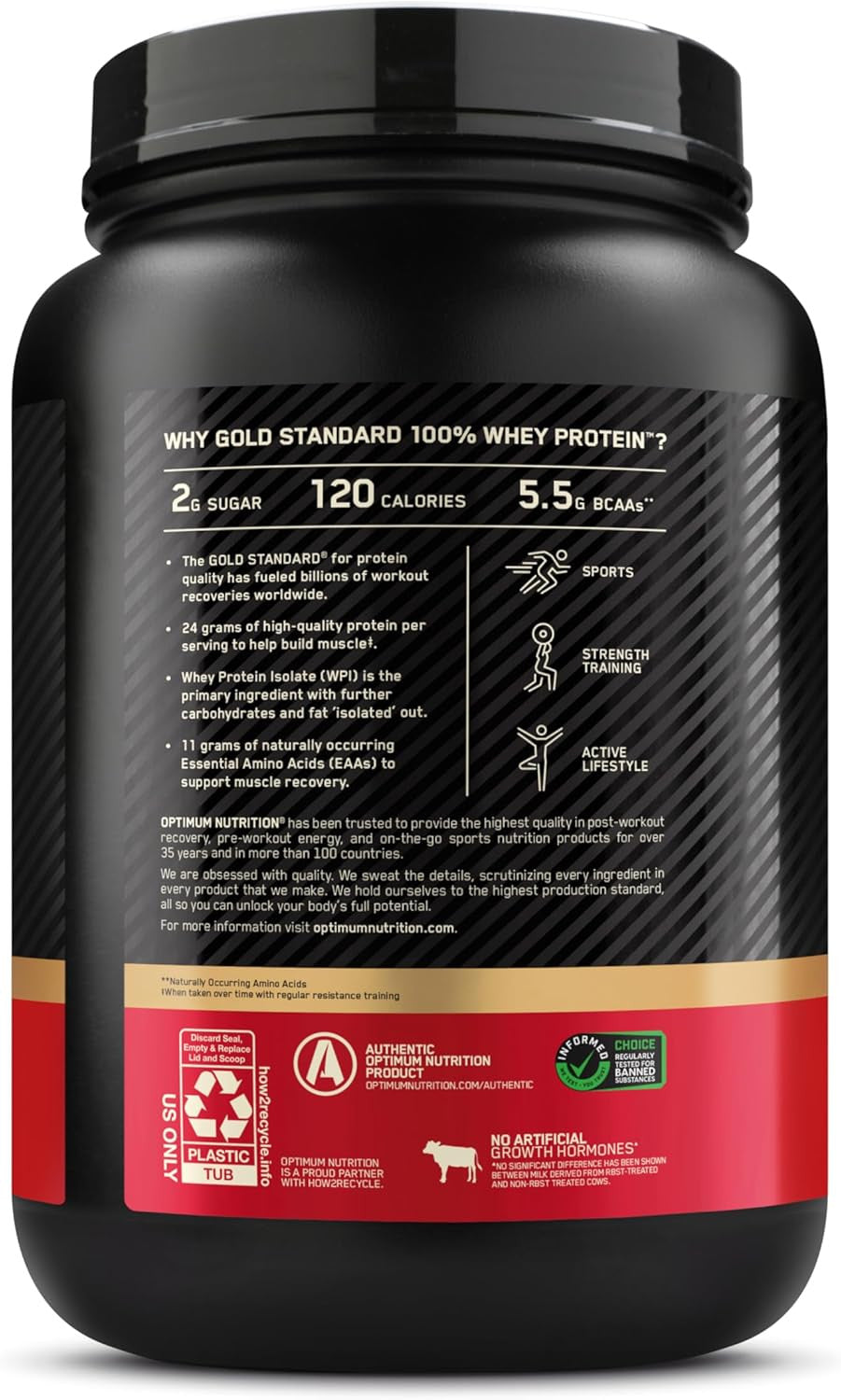 Gold Standard 100% Whey Protein Powder, Double Rich Chocolate, 2 Pound