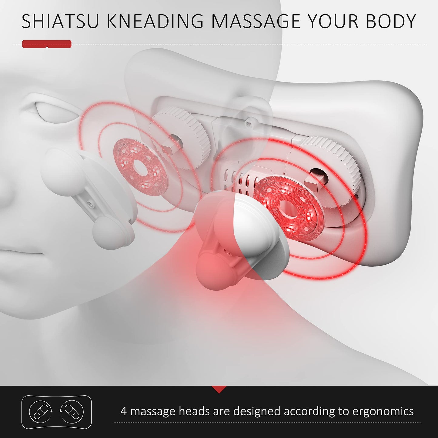 VIKTOR JURGEN Shiatsu Back Massager with Heat – Deep Tissue Massage for Neck, Shoulder, Leg, Upper & Lower Back Pain Relief, Electric Kneading 3D Massage Pillow Gifts for Men Women Dad, Mom, Christmas