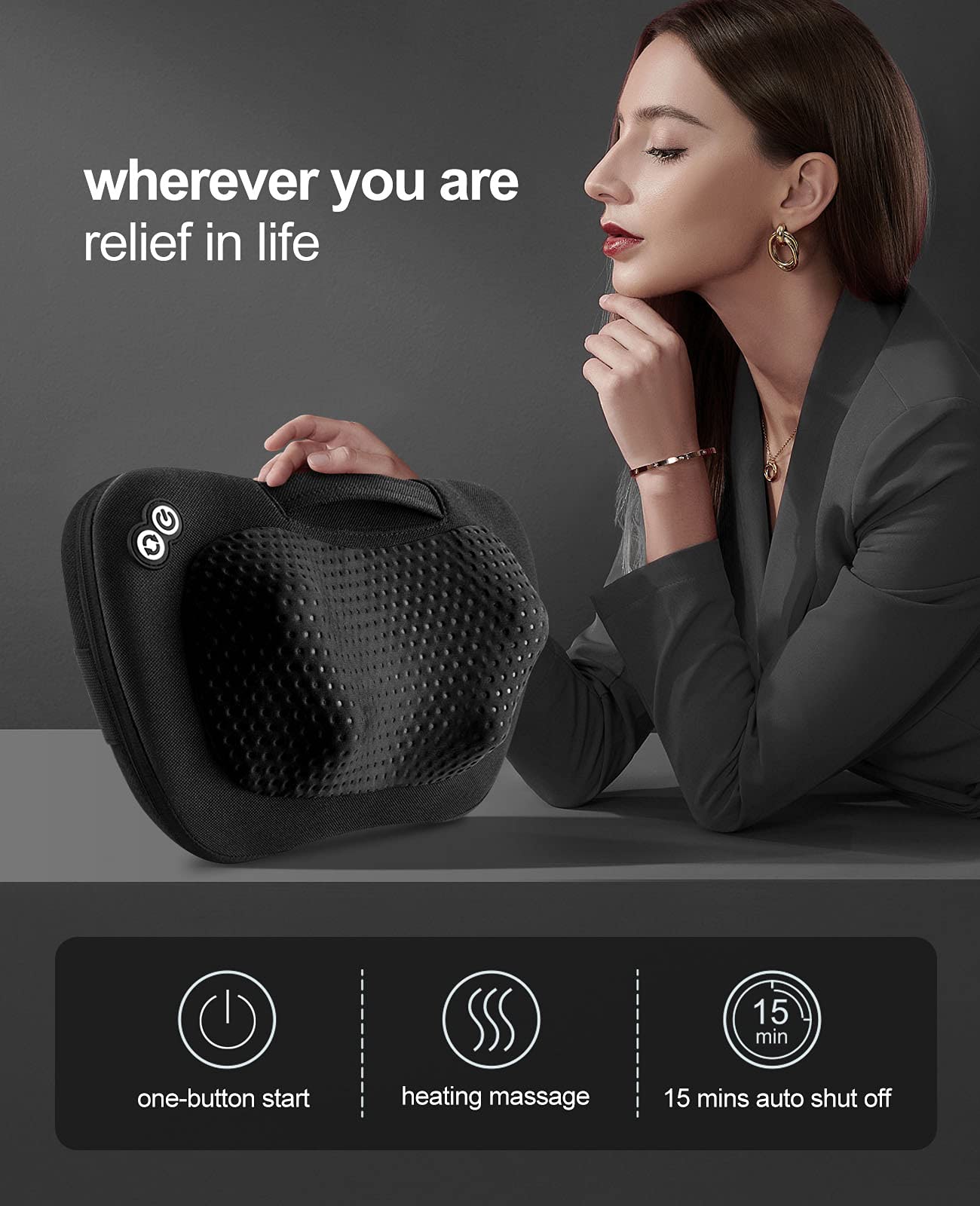 VIKTOR JURGEN Shiatsu Back Massager with Heat – Deep Tissue Massage for Neck, Shoulder, Leg, Upper & Lower Back Pain Relief, Electric Kneading 3D Massage Pillow Gifts for Men Women Dad, Mom, Christmas