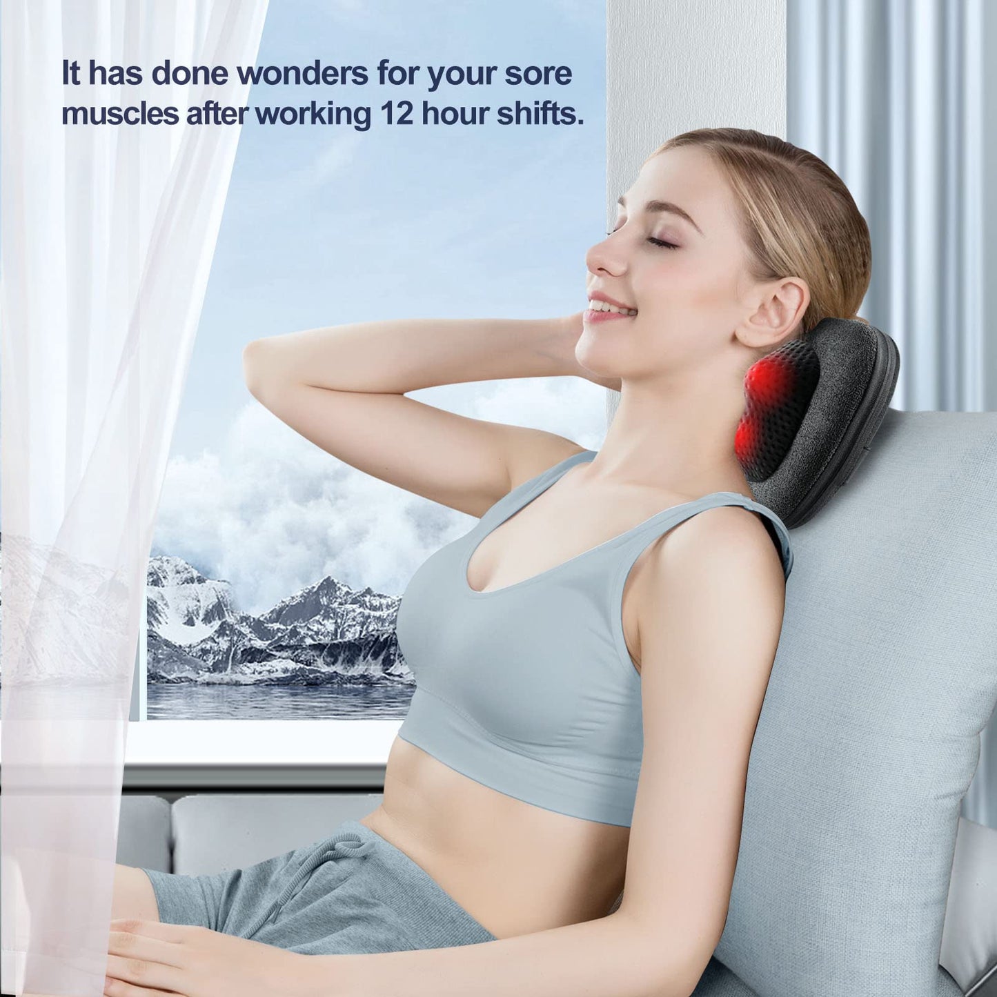 VIKTOR JURGEN Shiatsu Back Massager with Heat – Deep Tissue Massage for Neck, Shoulder, Leg, Upper & Lower Back Pain Relief, Electric Kneading 3D Massage Pillow Gifts for Men Women Dad, Mom, Christmas