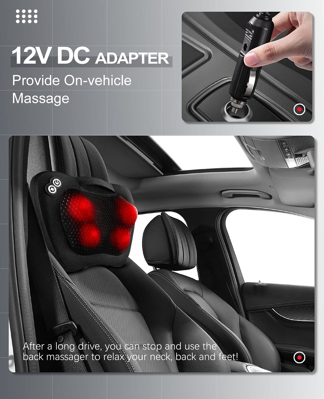 VIKTOR JURGEN Shiatsu Back Massager with Heat – Deep Tissue Massage for Neck, Shoulder, Leg, Upper & Lower Back Pain Relief, Electric Kneading 3D Massage Pillow Gifts for Men Women Dad, Mom, Christmas