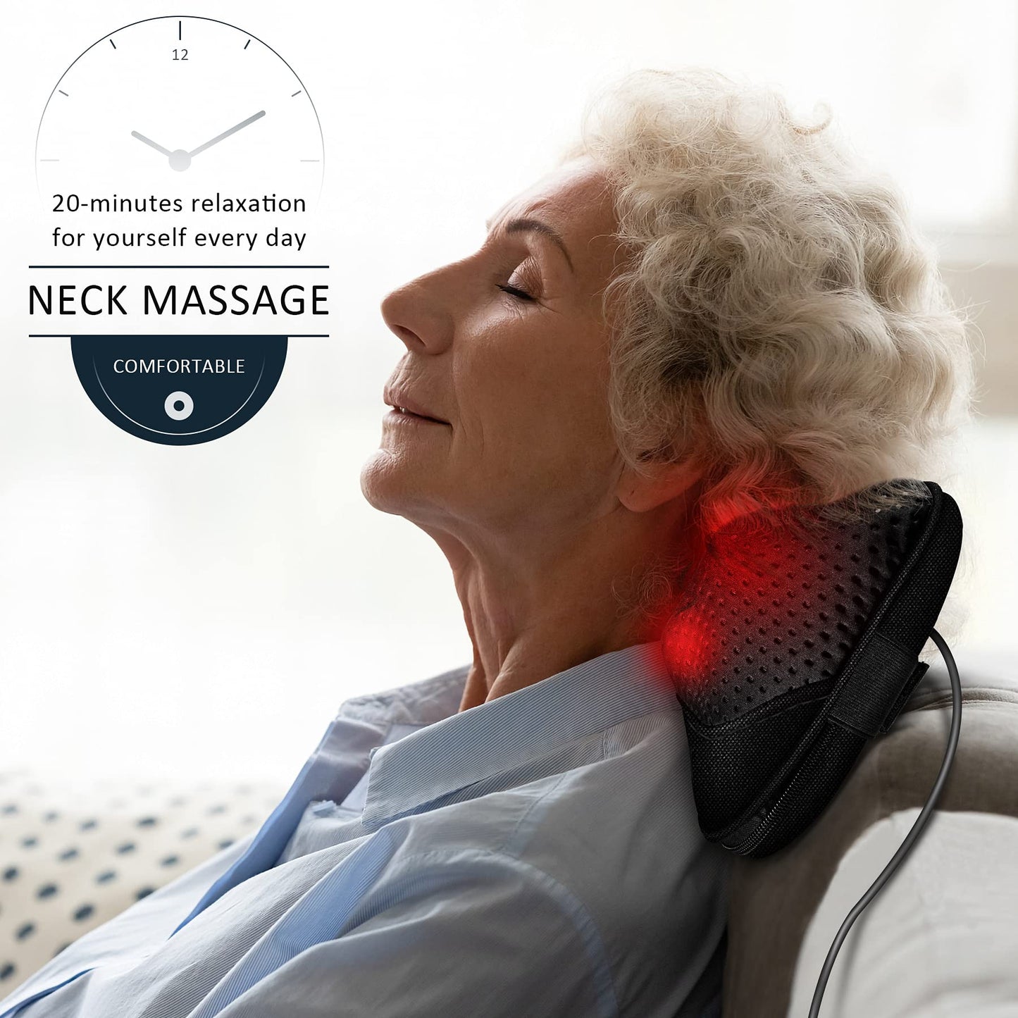 VIKTOR JURGEN Shiatsu Back Massager with Heat – Deep Tissue Massage for Neck, Shoulder, Leg, Upper & Lower Back Pain Relief, Electric Kneading 3D Massage Pillow Gifts for Men Women Dad, Mom, Christmas