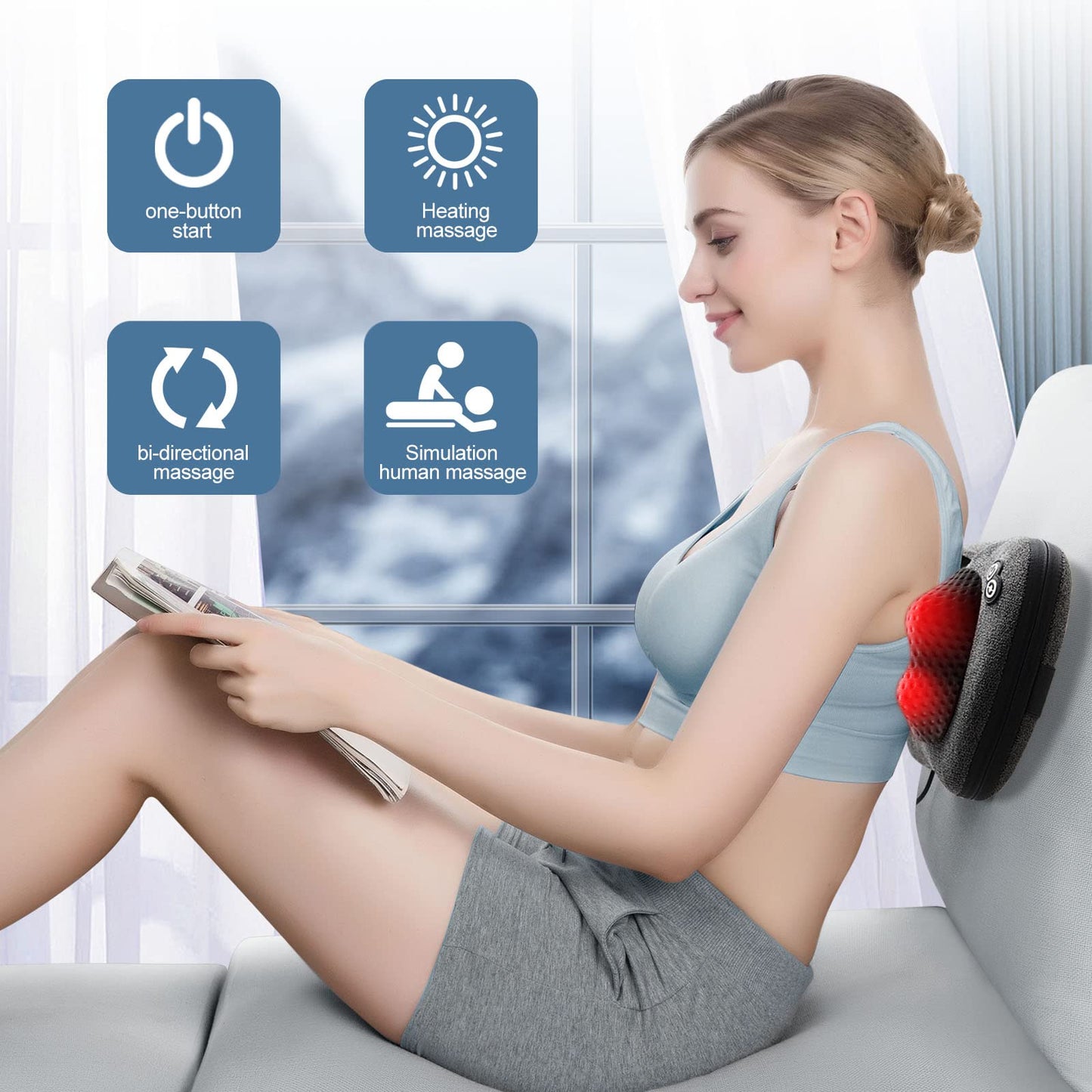 VIKTOR JURGEN Shiatsu Back Massager with Heat – Deep Tissue Massage for Neck, Shoulder, Leg, Upper & Lower Back Pain Relief, Electric Kneading 3D Massage Pillow Gifts for Men Women Dad, Mom, Christmas
