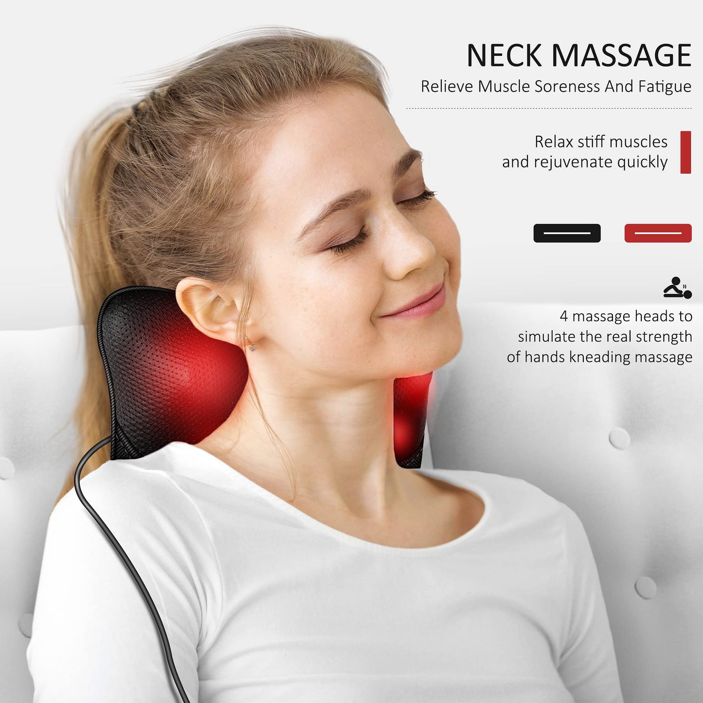 VIKTOR JURGEN Shiatsu Back Massager with Heat – Deep Tissue Massage for Neck, Shoulder, Leg, Upper & Lower Back Pain Relief, Electric Kneading 3D Massage Pillow Gifts for Men Women Dad, Mom, Christmas