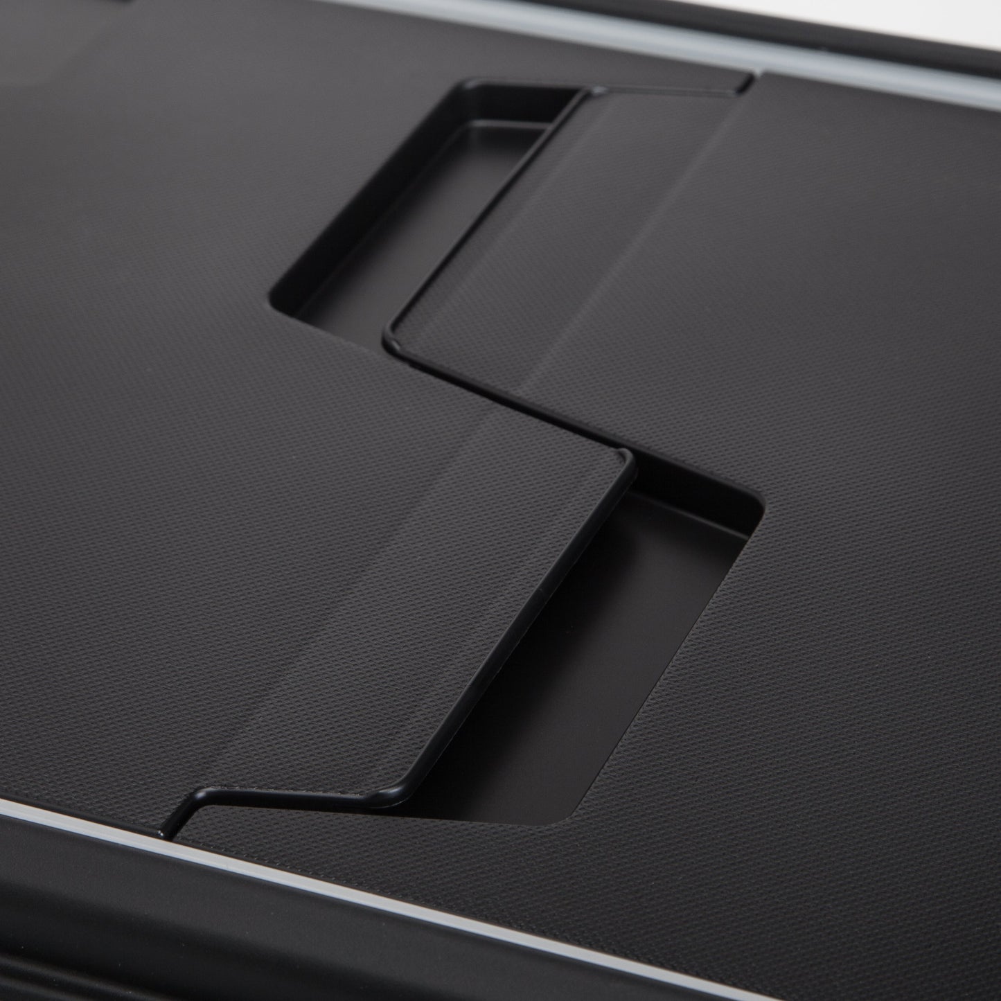 IRIS USA File Box with Lid File Organizer for Letter File w/ Organizer-Lid, Plastic Mobile Filing Organizer, Water Resistant Document Box, Portable File Box with Handle, Secure Buckle, Lockable, Black