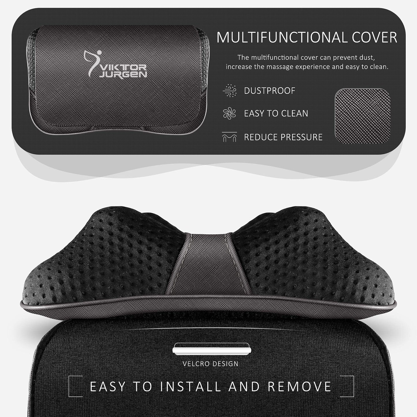 VIKTOR JURGEN Shiatsu Back Massager with Heat – Deep Tissue Massage for Neck, Shoulder, Leg, Upper & Lower Back Pain Relief, Electric Kneading 3D Massage Pillow Gifts for Men Women Dad, Mom, Christmas