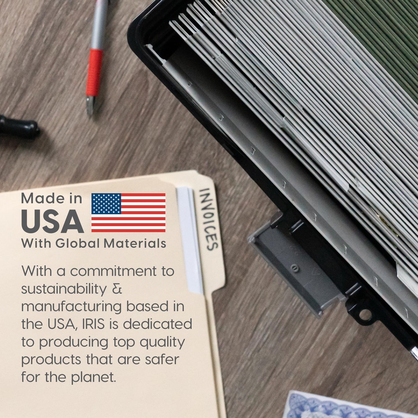 IRIS USA File Box with Lid File Organizer for Letter File w/ Organizer-Lid, Plastic Mobile Filing Organizer, Water Resistant Document Box, Portable File Box with Handle, Secure Buckle, Lockable, Black