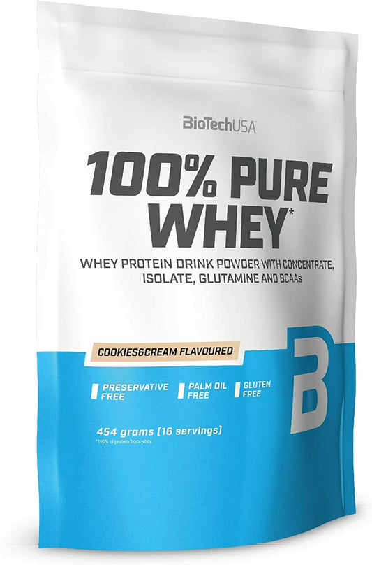 Biotech USA 100% Pure Whey Protein Protein 454g - Muscle Building - Diet + Shaker