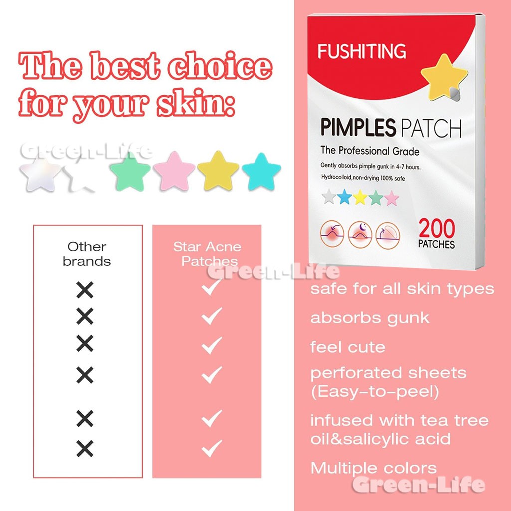 200 Pieces Acne Patch Tag Hydrocolloid Pimple Spot Acne Patch Plaster Pimple